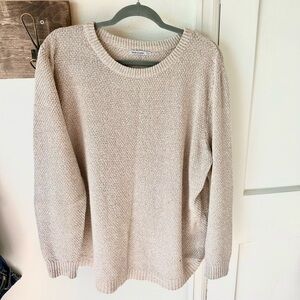 Pink Clover Light Tan Crew Neck Sweater